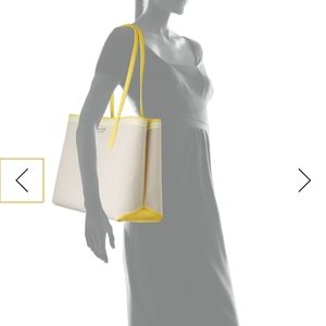 New Kate Spade canvas khaki & yellow leather purse